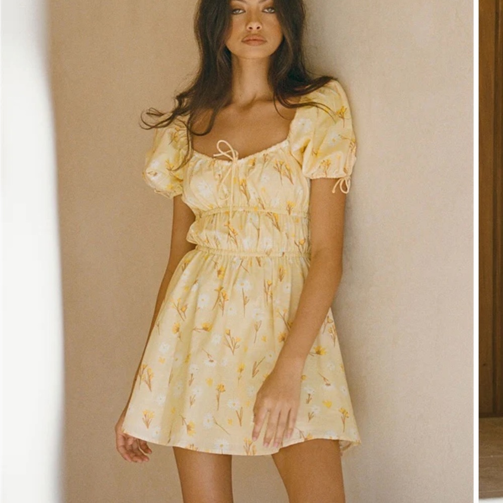 Sabo Skirt ‘Milota’ Floral Yellow Mini Dress